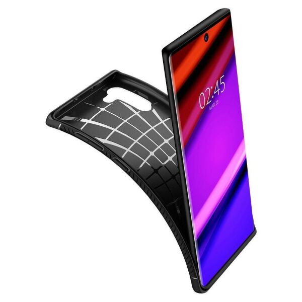Spigen Galaxy Note 10 ile Uyumlu Kılıf Rugged Armor Matte Black