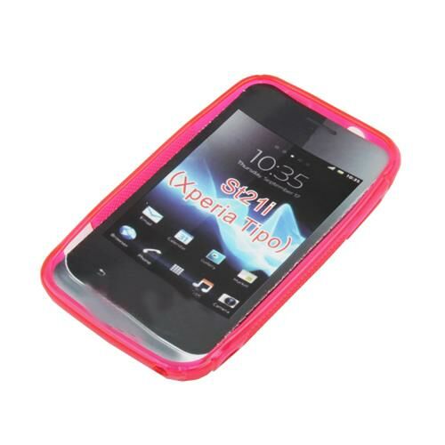 Xperia Tipo ile Uyumlu S Desenli Şeffaf Silikon Kılıf Pembe Renk
