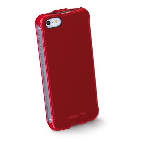 Cellular Line iPhone SE/5S/5 ile Uyumlu Flap Glossy Mıknatıssız Kılıf Bordo FLAPGLOSSIPHONE5BX