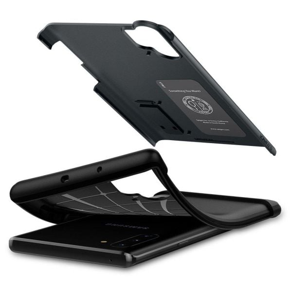 Spigen Galaxy Note 10 Plus ile Uyumlu Kılıf Slim Armor Metal Slate