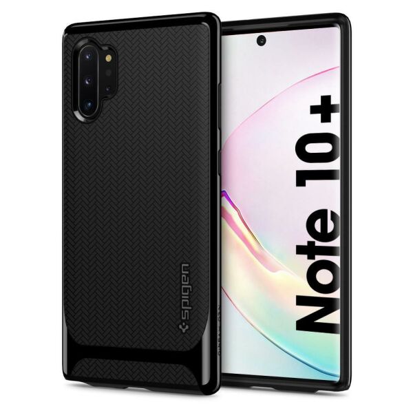 Spigen Galaxy Note 10 Plus ile Uyumlu Kılıf Neo Hybrid Shiny Black