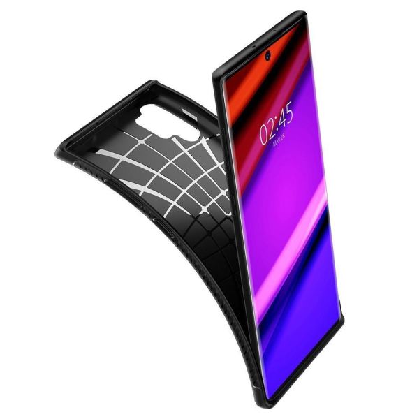 Spigen Galaxy Note 10 Plus ile Uyumlu Kılıf Rugged Armor Matte Black