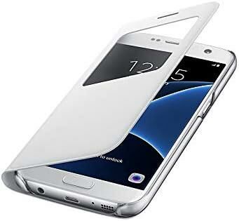Galaxy S7 ile Uyumlu S View Cover Kılıf Beyaz EF-CG930PWEGWW