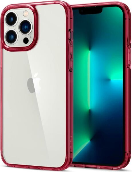 Spigen iPhone 13 Pro Max ile Uyumlu Kılıf Ultra Hybrid Red Crystal