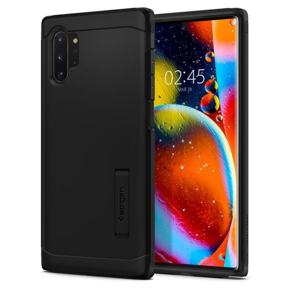 Spigen Galaxy Note 10 Plus ile Uyumlu Kılıf Tough Armor Black