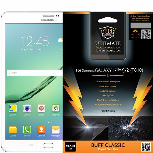 Buff Galaxy Tab S2 (T810) ile Uyumlu Darbe Emici Ekran Koruyucu Film