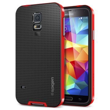 Spigen Galaxy S5 ile Uyumlu Kılıf Neo Hybrid Dante Red