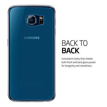 Spigen Galaxy S6 ile Uyumlu Ekran Koruyucu Ultra Crystal 2 Adet Ön +1 Adet Arka