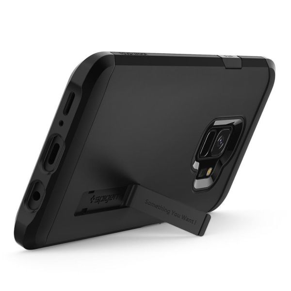 Spigen Galaxy S9 ile Uyumlu Kılıf Tough Armor Black