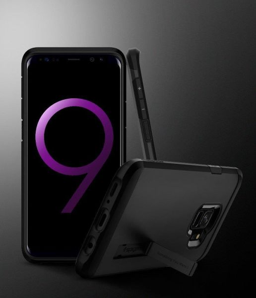Spigen Galaxy S9 ile Uyumlu Kılıf Tough Armor Black
