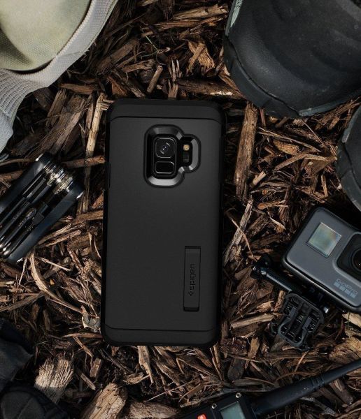 Spigen Galaxy S9 ile Uyumlu Kılıf Tough Armor Black