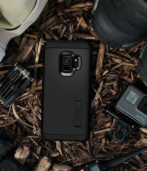 Spigen Galaxy S9 ile Uyumlu Kılıf Tough Armor Black
