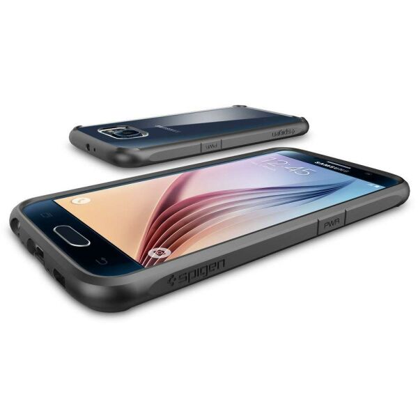 Spigen Galaxy S6 ile Uyumlu Kılıf Ultra Hybrid Gun Metal
