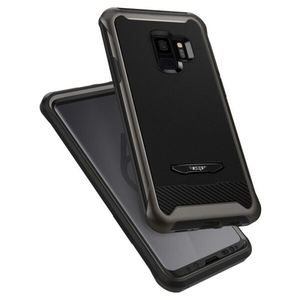 Spigen Galaxy S9 ile Uyumlu Kılıf Reventon Gunmetal