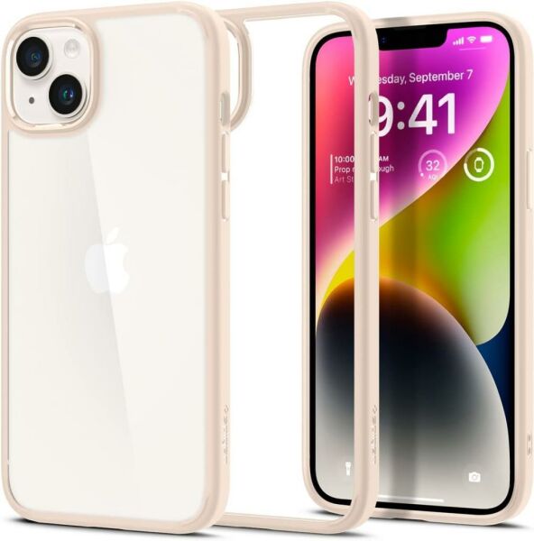 Spigen iPhone 14 Plus ile Uyumlu Kılıf Ultra Hybrid Sand Beige