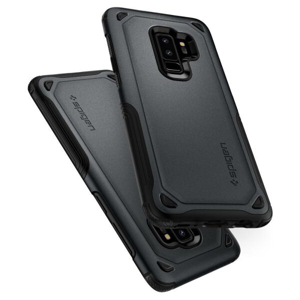 Spigen Galaxy S9 Plus ile Uyumlu Kılıf Hybrid Armor Graphite Gray
