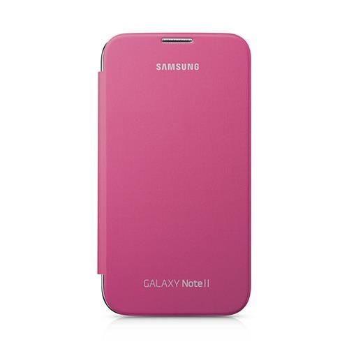 Galaxy Note 2 N7100 ile Uyumlu Flip Cover Kılıf Pembe EFC-1J9FPEGSTD (Out)