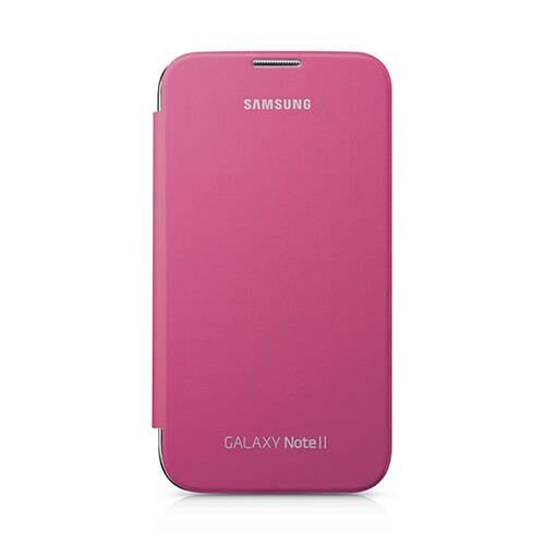 Galaxy Note 2 N7100 ile Uyumlu Flip Cover Kılıf Pembe EFC-1J9FPEGSTD (Out)