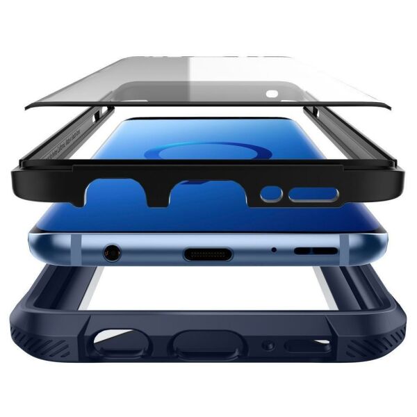 Spigen Galaxy S9 ile Uyumlu Kılıf Hybrid 360 Deep Sea Blue