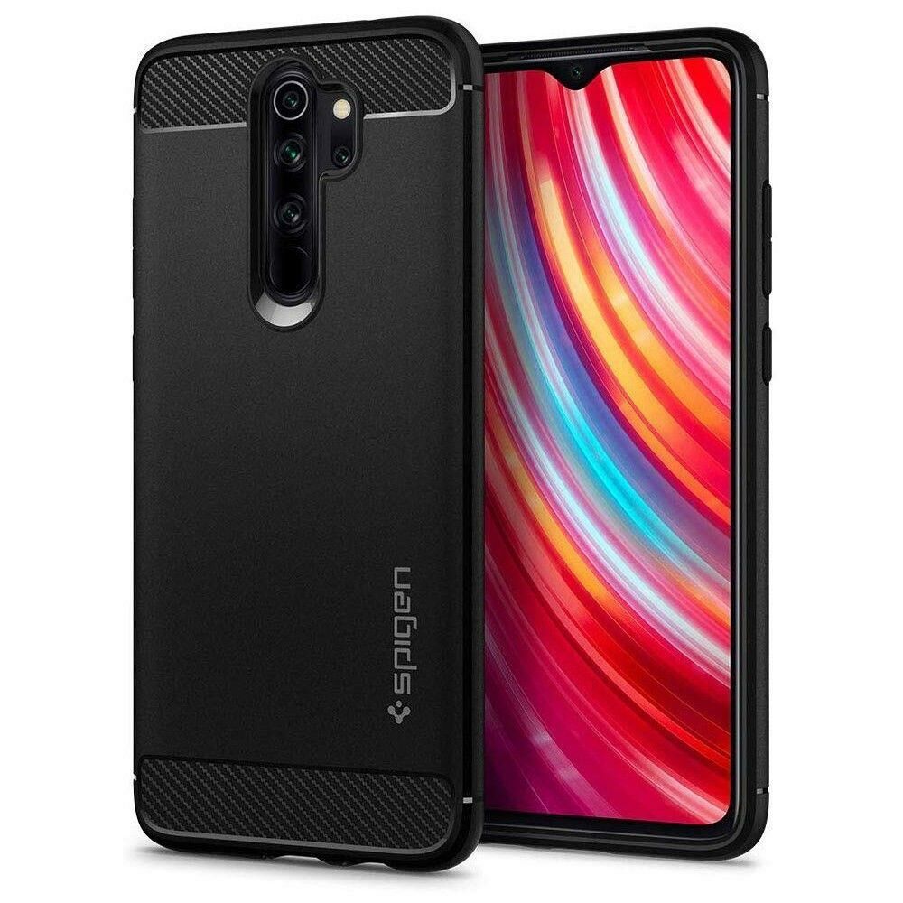 Spigen Redmi Note 8 Pro ile Uyumlu Kılıf Rugged Armor Matte Black