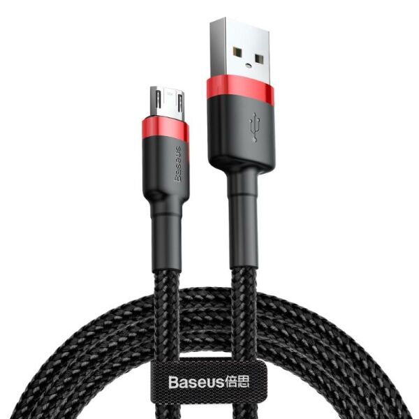 Baseus Cafule 1.5A 2M Micro Usb Data Şarj Kablosu CAMKLF-C91 Kırmızı/Siyah