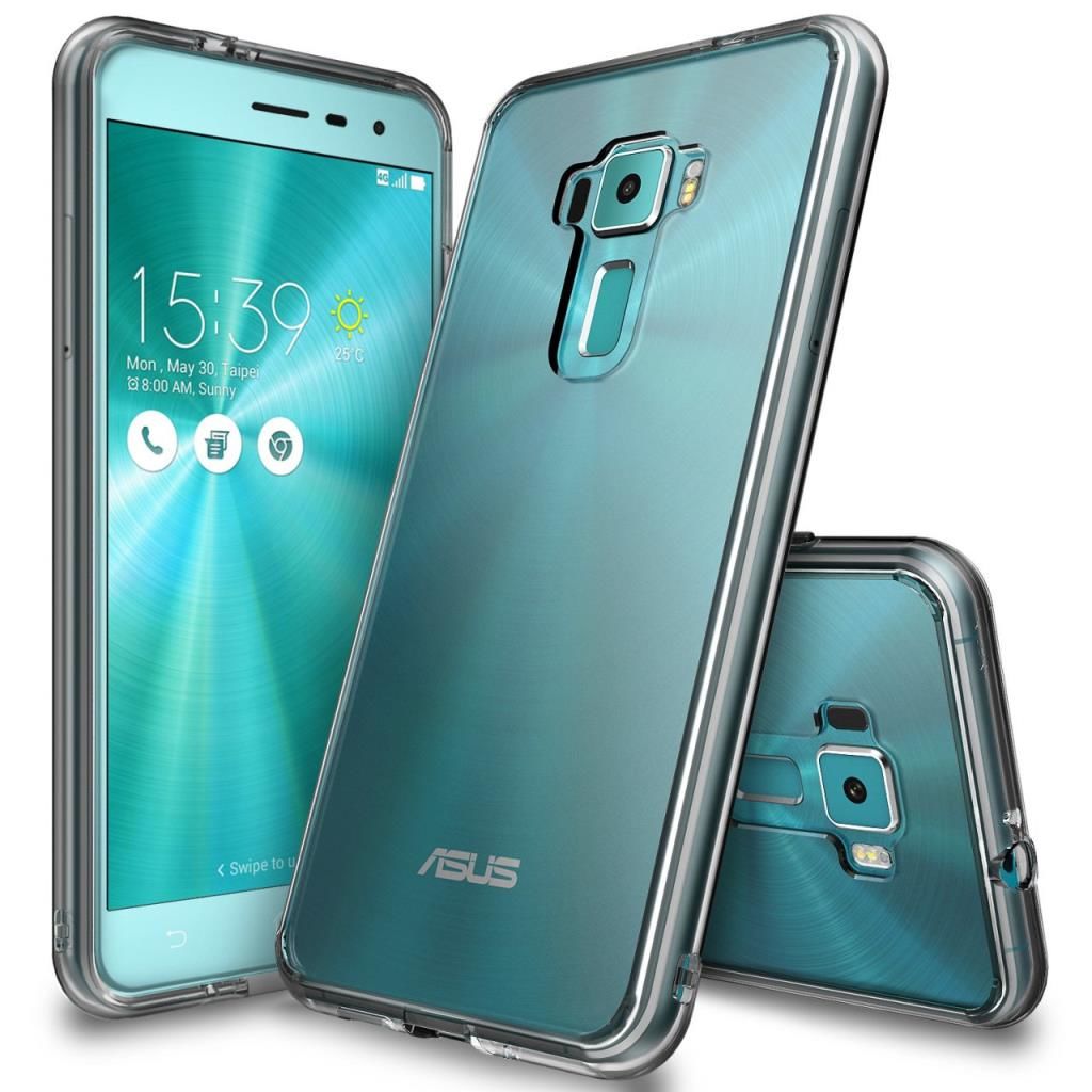 Ringke Fusion ZenFone 3 ile Uyumlu Kılıf Smoke Black TPU Bumper Extra Darbe Emici