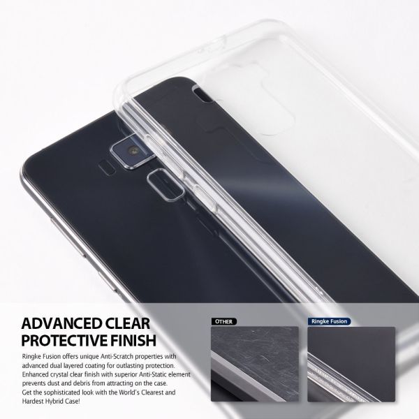 Ringke Fusion ZenFone 3 ile Uyumlu Kılıf Smoke Black TPU Bumper Extra Darbe Emici