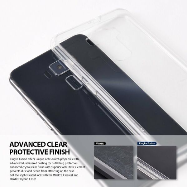 Ringke Fusion ZenFone 3 ile Uyumlu Kılıf Smoke Black TPU Bumper Extra Darbe Emici