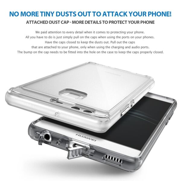 Ringke Fusion P9 ile Uyumlu Kılıf Smoke Black TPU Bumper Extra Darbe Emici