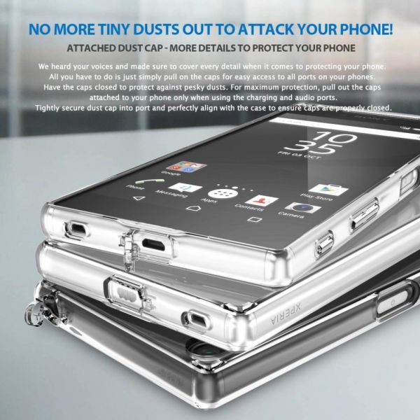 Ringke Fusion Xpreia Z5 Premium ile Uyumlu Kılıf Smoke Black TPU Bumper Extra Darbe Emici