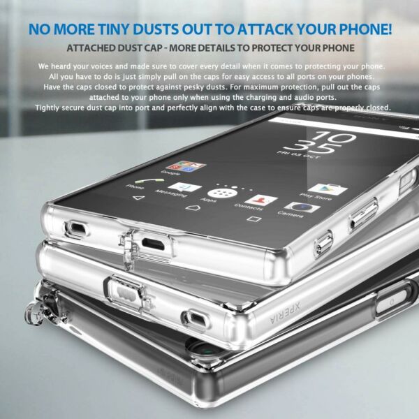 Ringke Fusion Xpreia Z5 Premium ile Uyumlu Kılıf Crystal Clear TPU Bumper Extra Darbe Emici