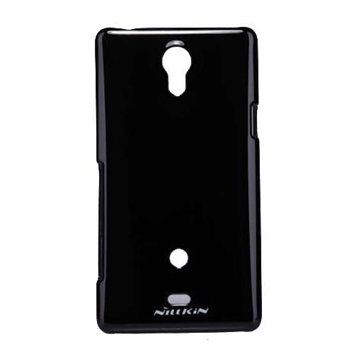Nillkin Xperia T LT30p ile Uyumlu Parlak Sert Kauçuk Kılıf Siyah