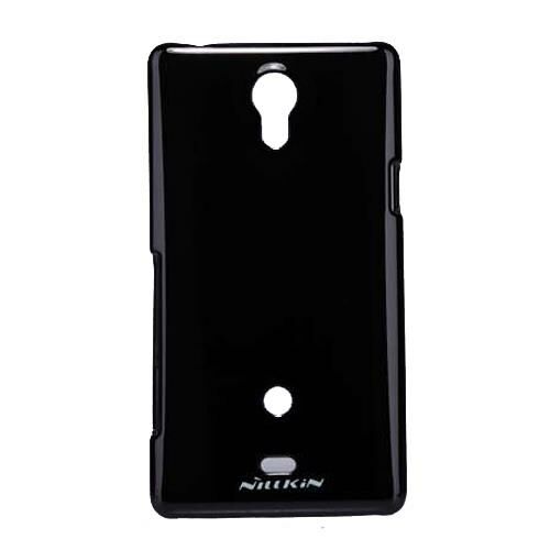 Nillkin Xperia T LT30p ile Uyumlu Parlak Sert Kauçuk Kılıf Siyah