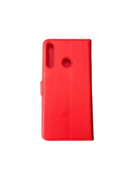 Jopus P40 Lite E ile Uyumlu Kapaklı Kartlıklı Cüzdanlı Kılıf Kırmızı