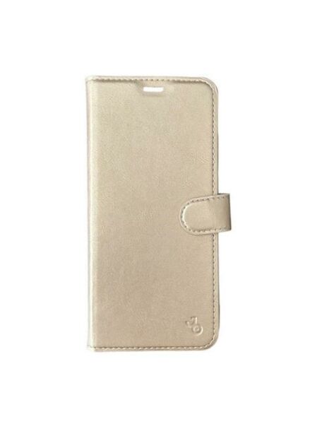 Jopus P40 Lite E ile Uyumlu Kapaklı Kartlıklı Cüzdanlı Kılıf Gold