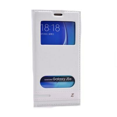 Galaxy S7 Edge ile Uyumlu Elite Serisi Pencereli Kapaklı Kılıf Beyaz