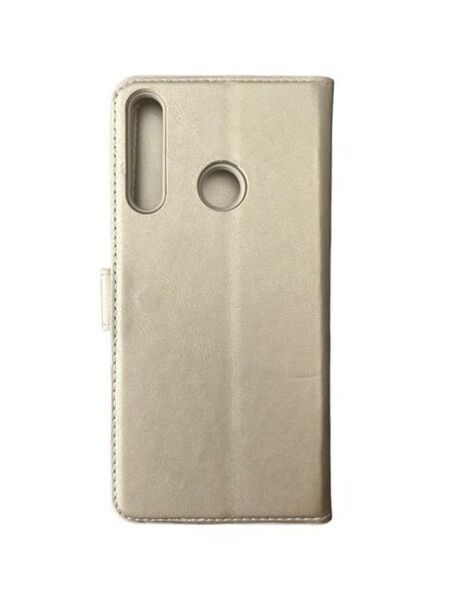Jopus P40 Lite ile Uyumlu Kapaklı Kartlıklı Cüzdanlı Kılıf Gold