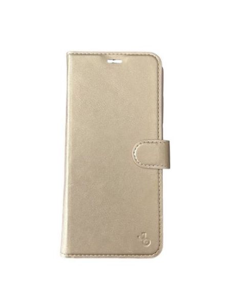 Jopus P40 Lite ile Uyumlu Kapaklı Kartlıklı Cüzdanlı Kılıf Gold