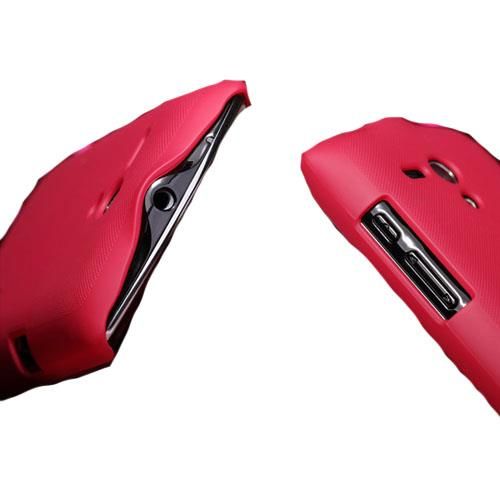 Nillkin Xperia Neo L ile Uyumlu Sert Kauçuk Kılıf Kırmızı Renk