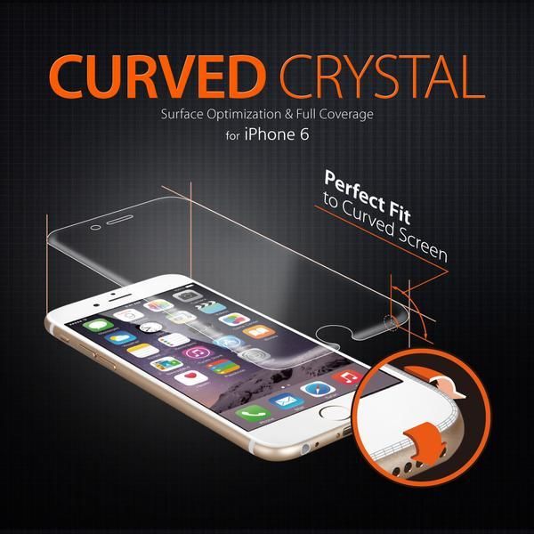 Spigen iPhone 6/6s ile Uyumlu Ekran Koruyucu Curved Crystal Kavisli Tam Kaplayan (Ön 2 Adet Film)