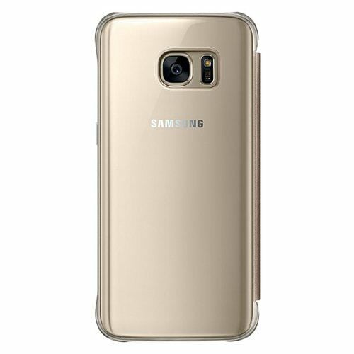 Galaxy S7 ile Uyumlu Clear View Cover Kılıf Altın EF-ZG930CFEGWW