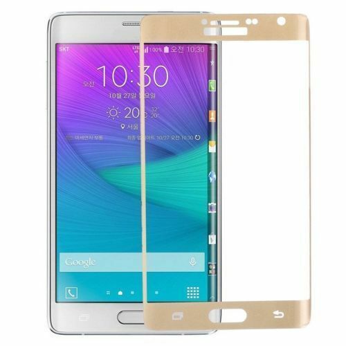 Galaxy Note Edge ile Uyumlu Kavisli Kırılmaz Cam Gold