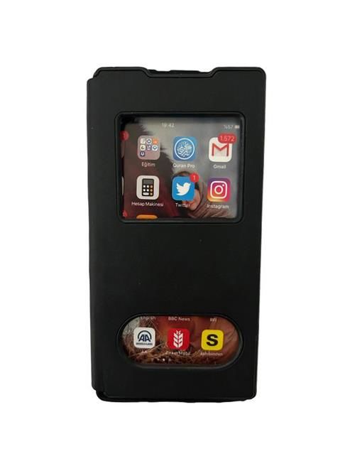Jopus Redmi Note 10 ile Uyumlu Kapaklı Kartlıklı Cüzdanlı Kılıf Siyah