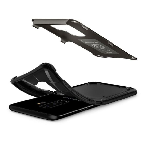 Spigen Galaxy S9 Plus ile Uyumlu Kılıf Hybrid Armor Gunmetal