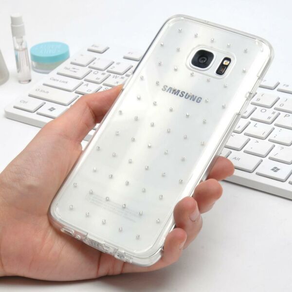 Ringke Noble Fusion Galaxy S7 ile Uyumlu Taşlı Kılıf Extra Darbe Emici Wedding Clear
