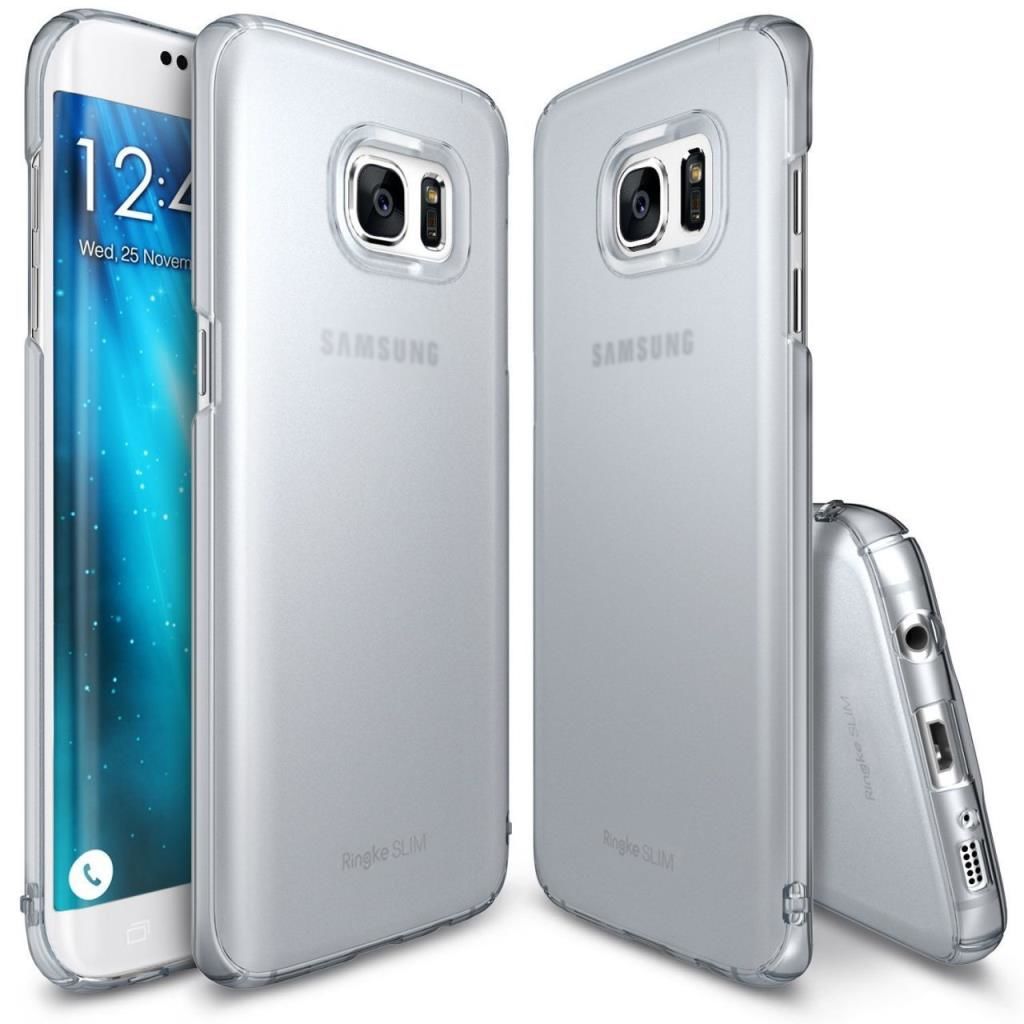 Ringke Slim Frost Galaxy S7 ile Uyumlu Kılıf Gray 4 Tarafı Saran Tam Koruma İnce Buzlu Şeffaf