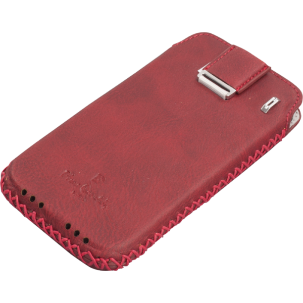 Pierre Cardin iPhone 6 ile Uyumlu Deri Kese Koruma Kılıfı Kırmızı PCF-J02