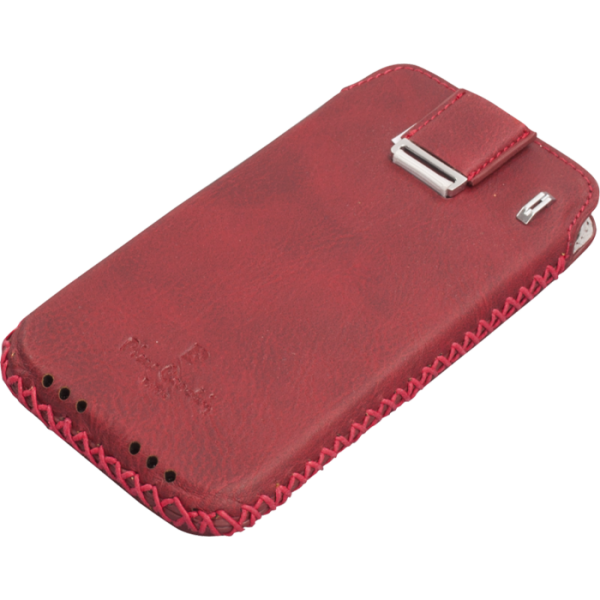 Pierre Cardin iPhone 6 ile Uyumlu Deri Kese Koruma Kılıfı Kırmızı PCF-J02