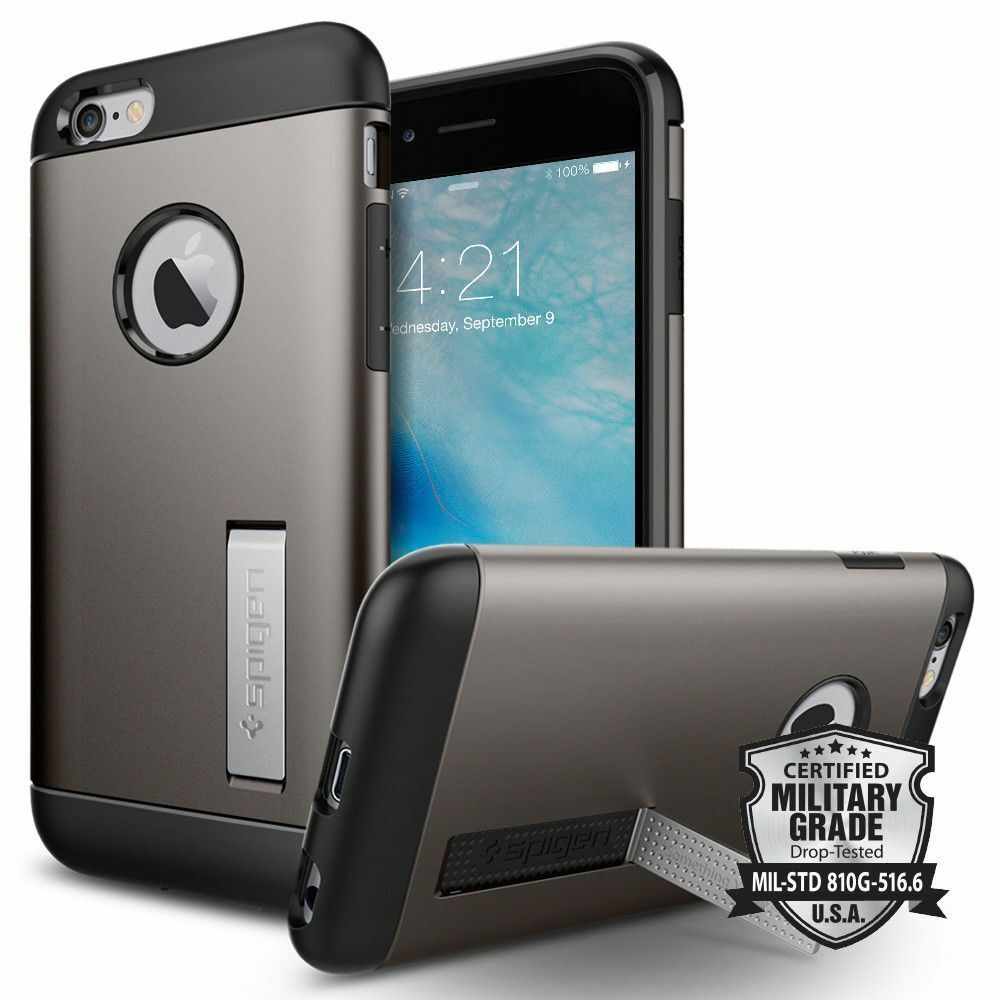 Spigen iPhone 6/6s ile Uyumlu Kılıf Slim Armor Gun Metal