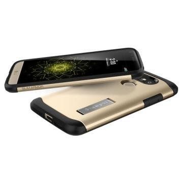 Spigen G5 ile Uyumlu Kılıf Slim Armor Champagne Gold